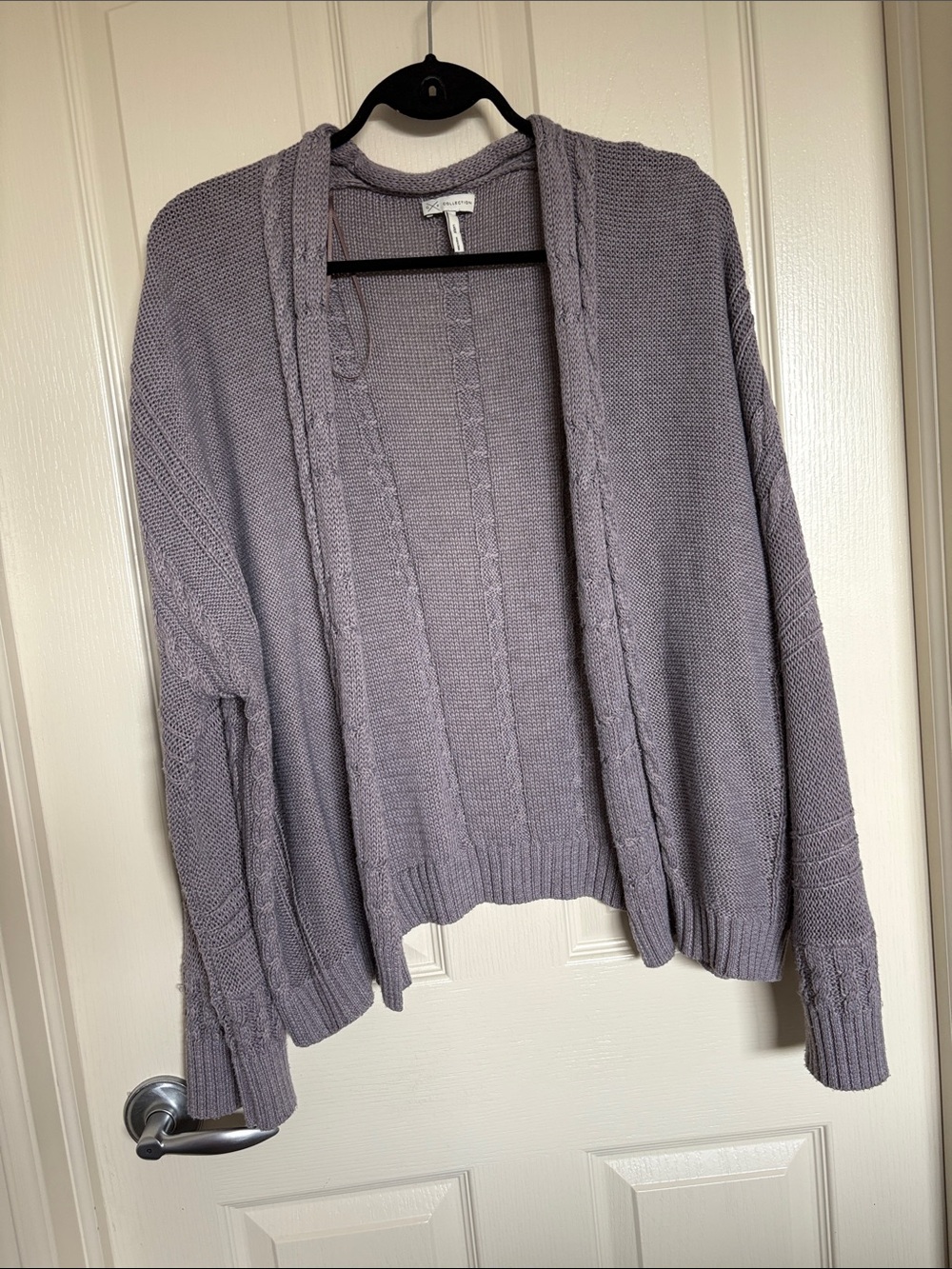 Gentle Fawn Lavender Open-Front Cable Cardigan